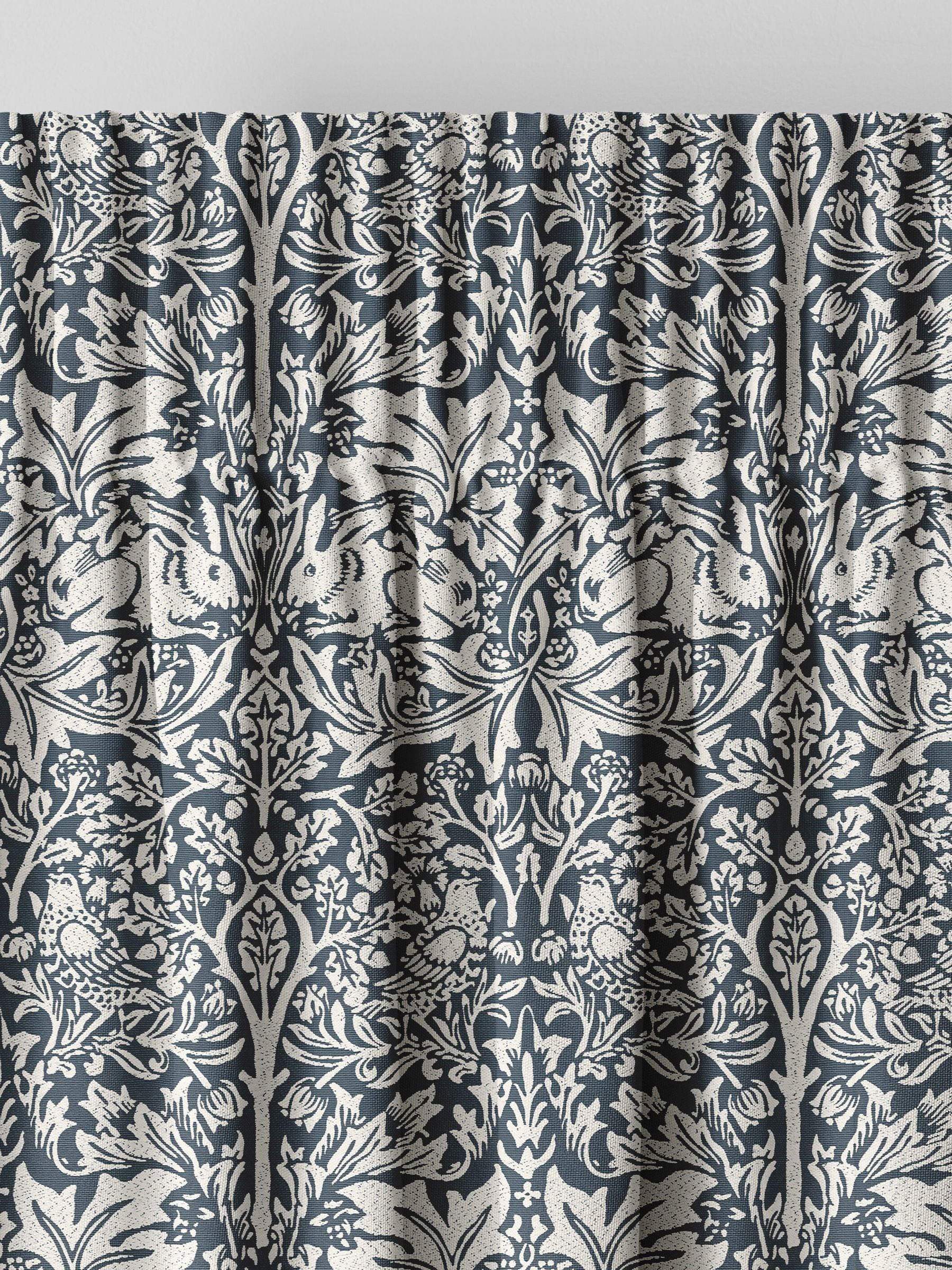 William Morris River Blue Brother Rabbit curtains, imported from the UK