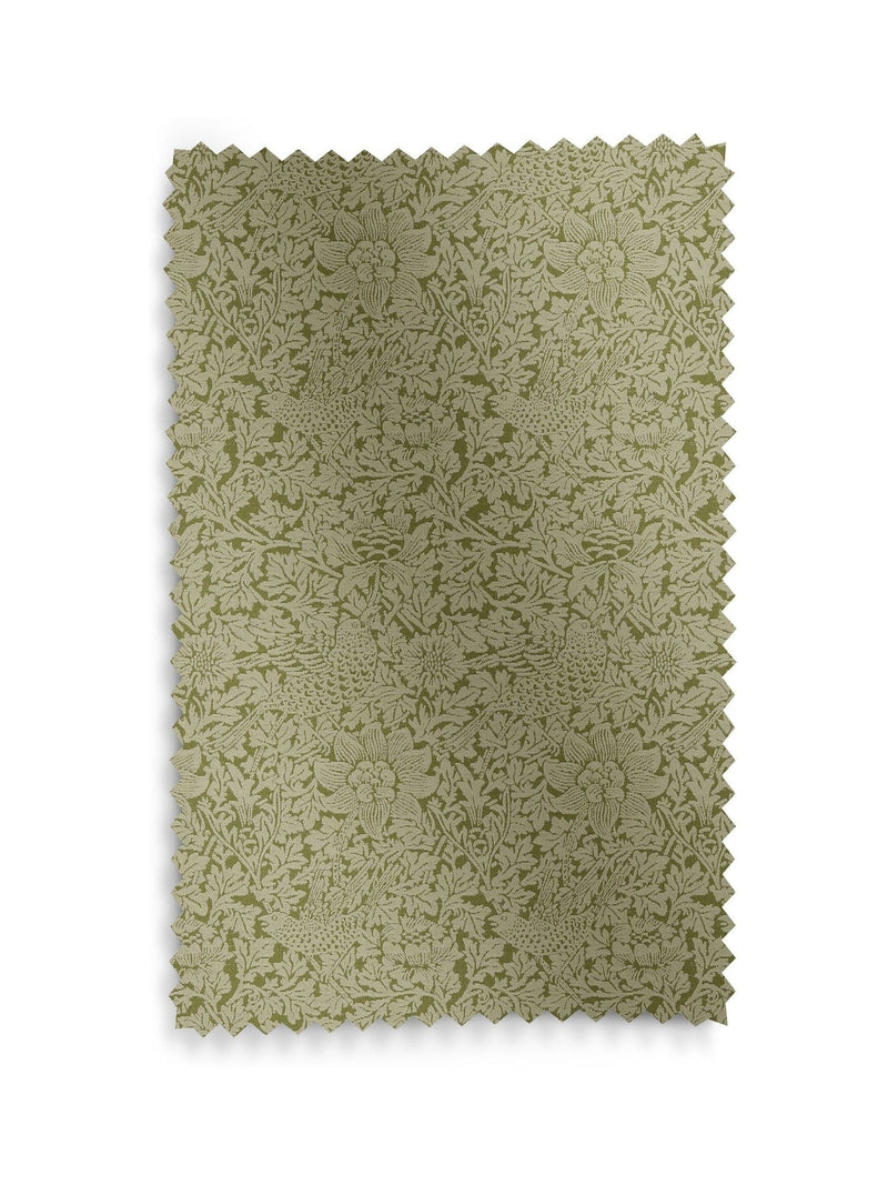 William Morris moss green Bird and Anemone woven curtains, UK version