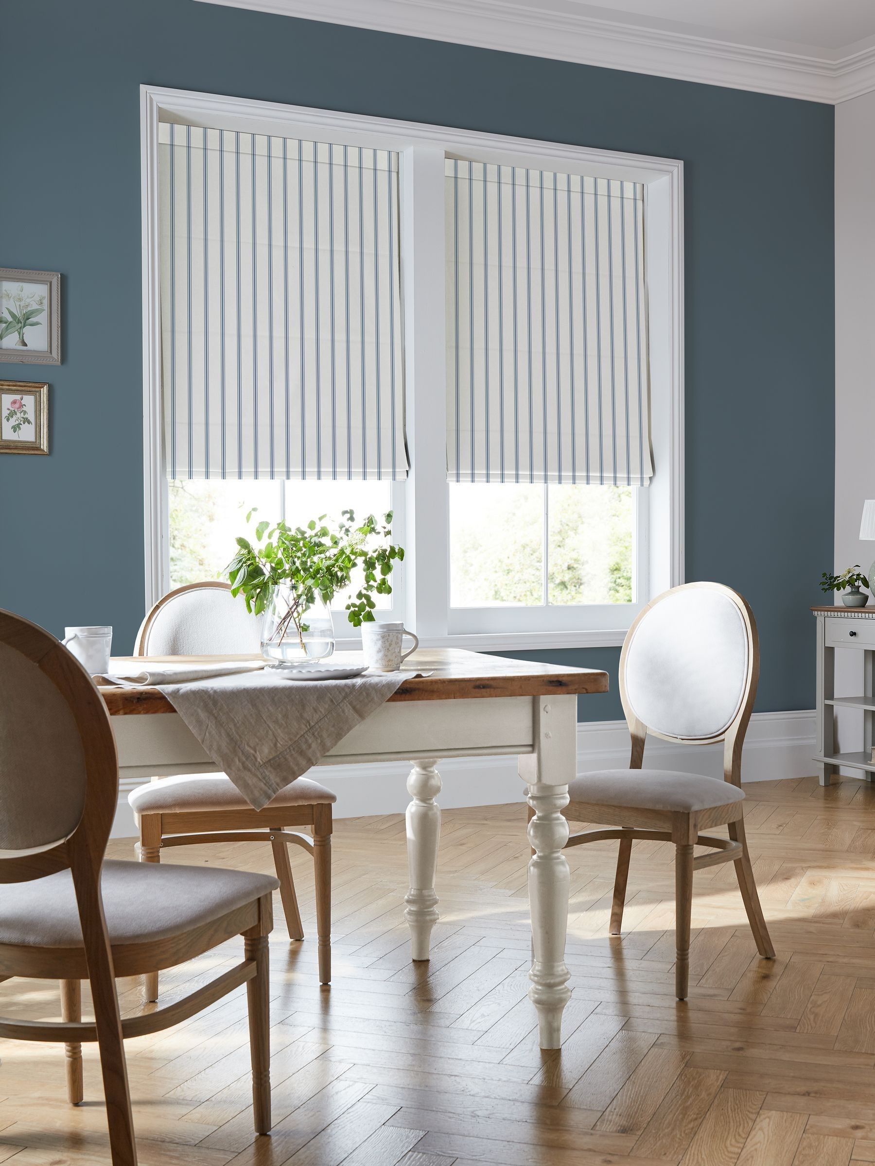 Laura Ashley Dusky Blue Farnworth Roman Blind - British product