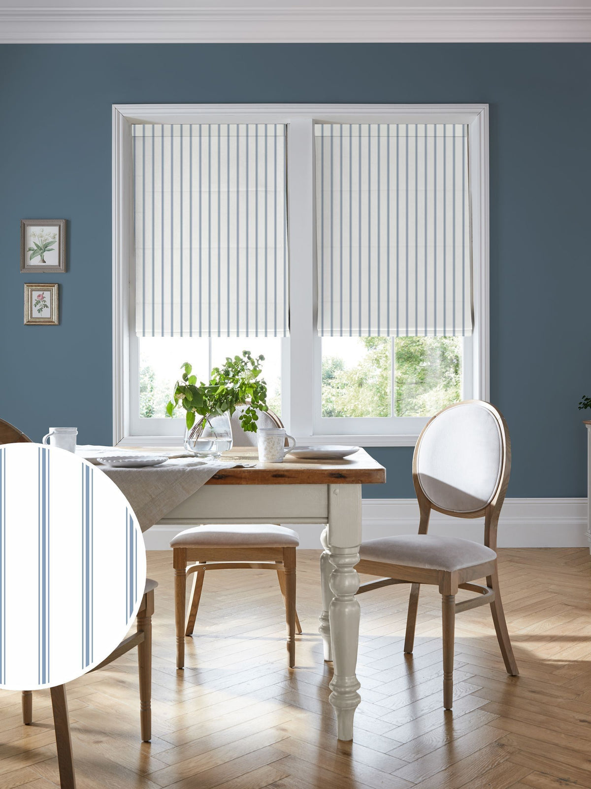 Laura Ashley Dusky Blue Farnworth Roman Blind - British product