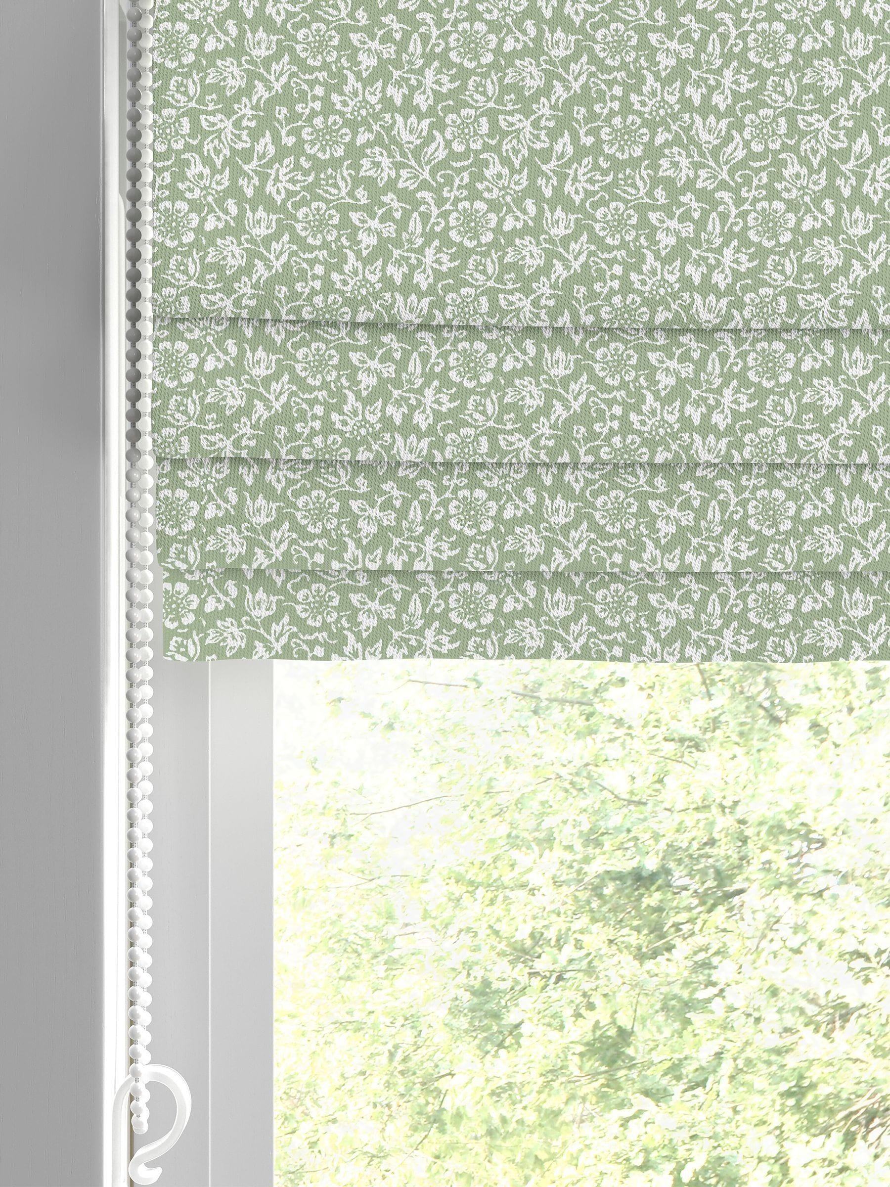 Laura Ashley Moss Green Sweet Alyssum roman blind - British product
