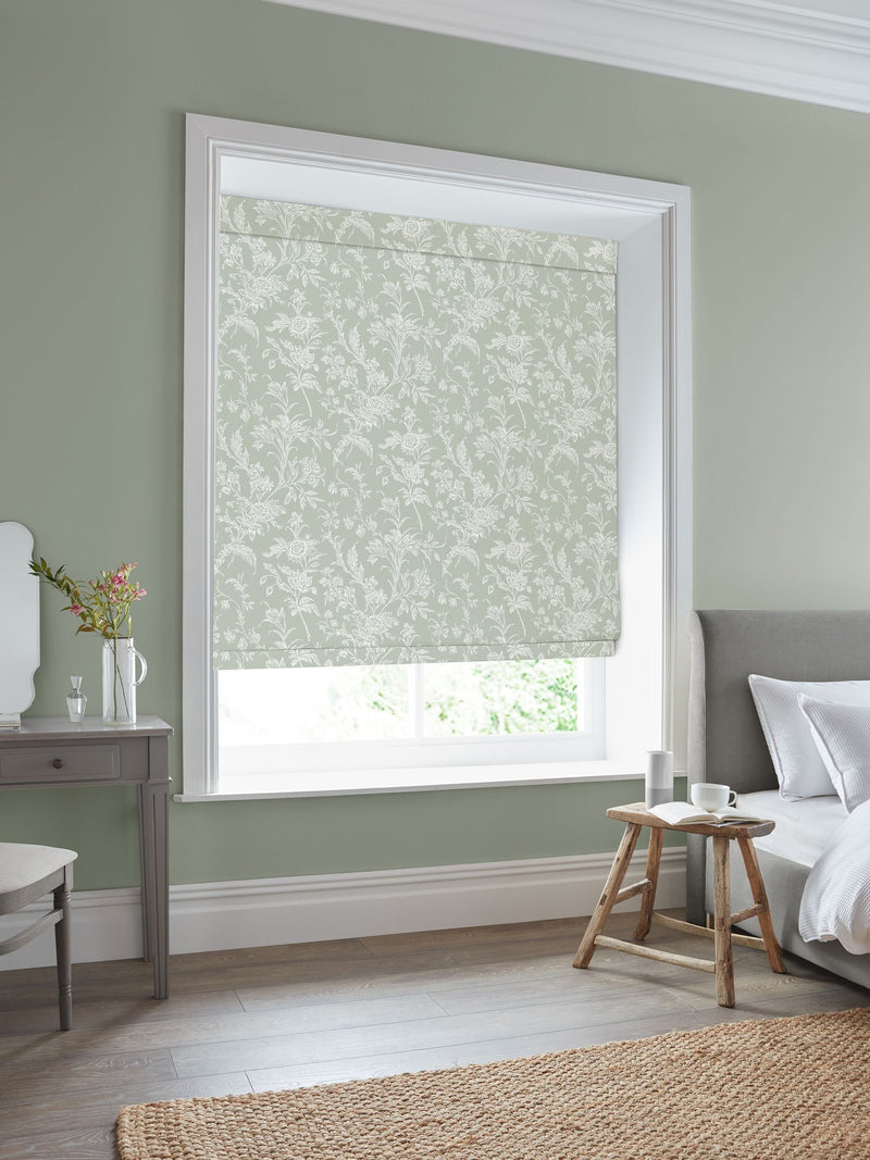 Laura Ashley Sage Green Lloyd Roman blind 770x440mm - British product