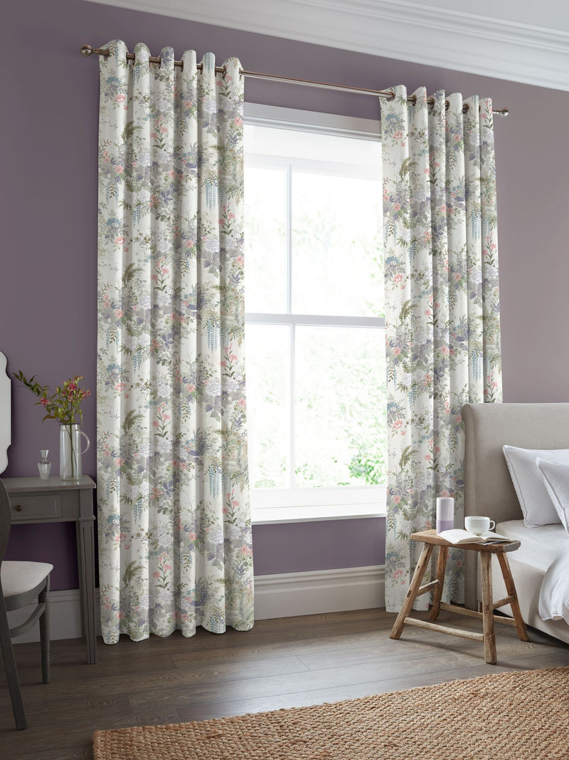 Laura Ashley purple Linlithgow made to measure curtains 100% cotton - British product