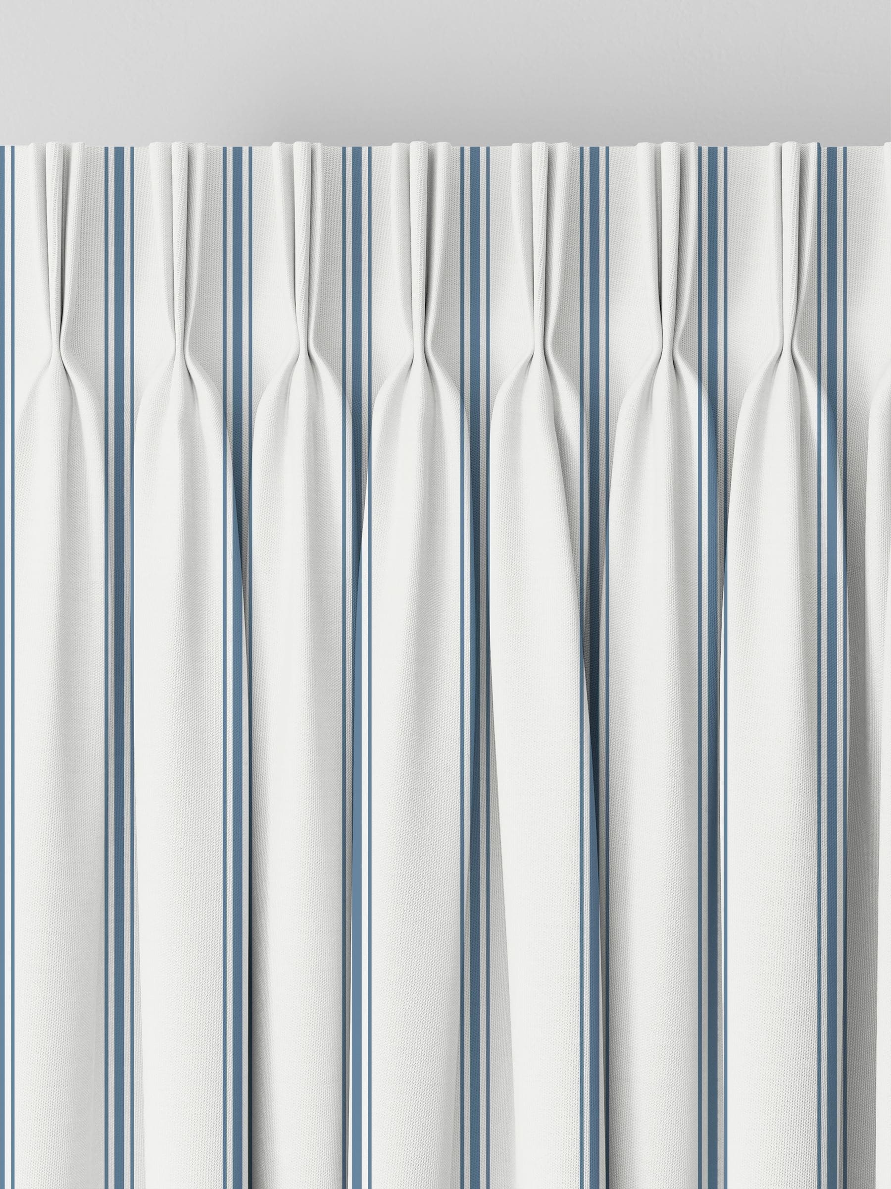 Laura Ashley Farnworth dusky blue stripe curtains, imported from the UK