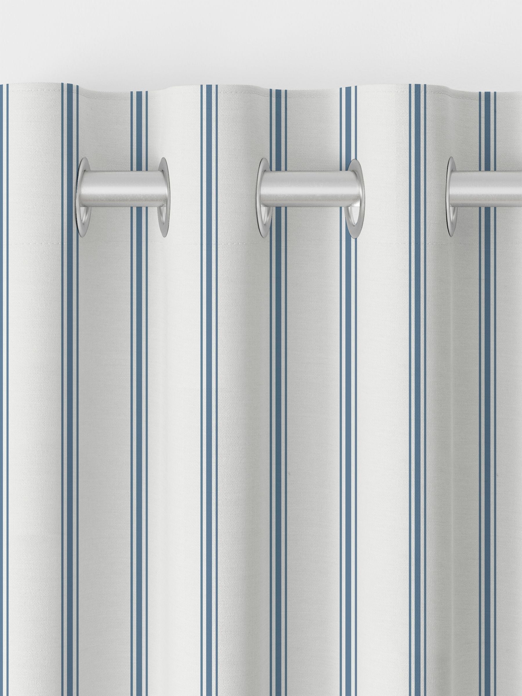 Laura Ashley Farnworth dusky blue stripe curtains, imported from the UK
