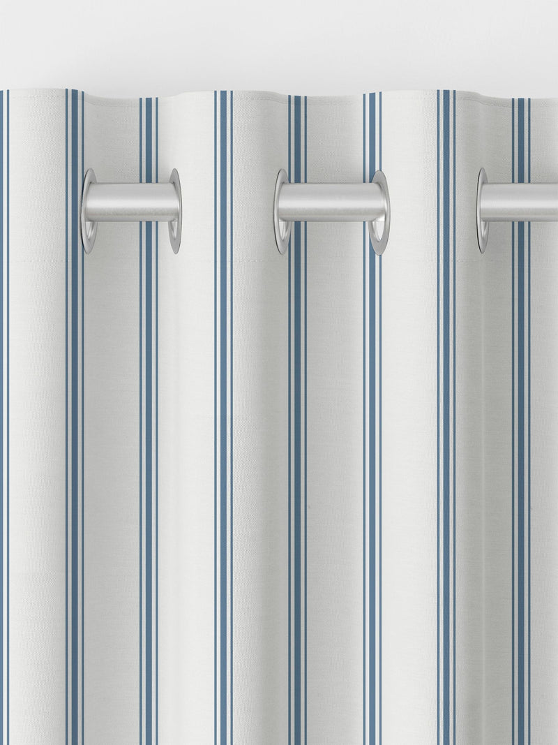 Laura Ashley Farnworth dusky blue stripe curtains, imported from the UK