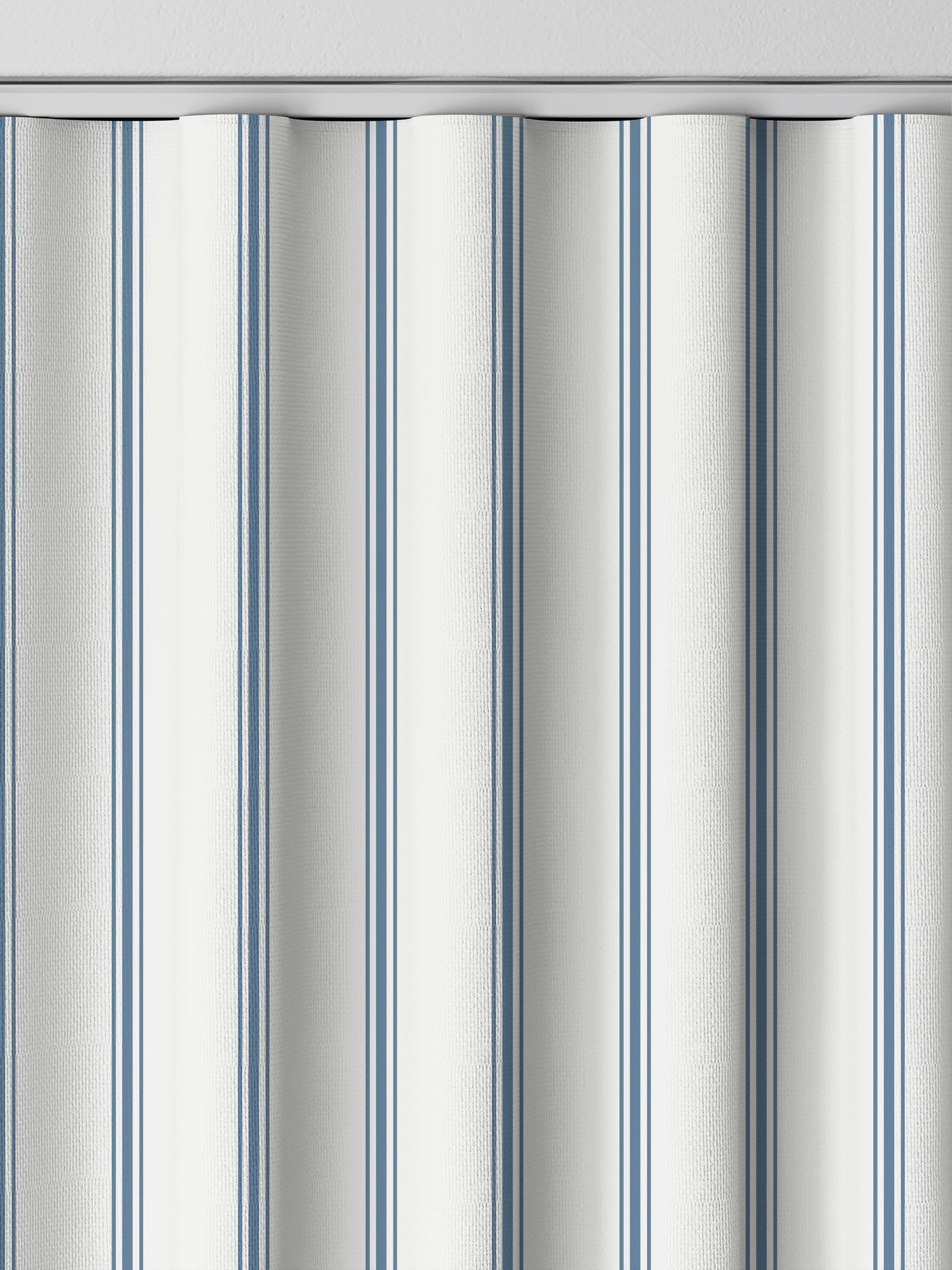 Laura Ashley Farnworth dusky blue stripe curtains, imported from the UK