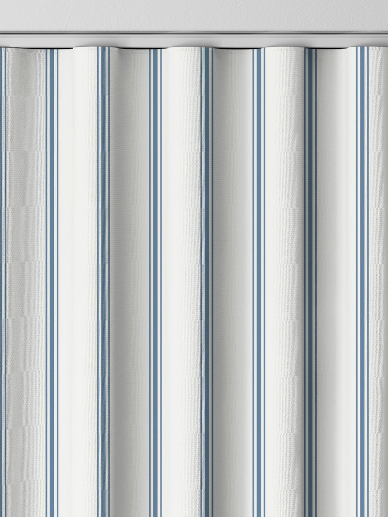 Laura Ashley Farnworth dusky blue stripe curtains, imported from the UK
