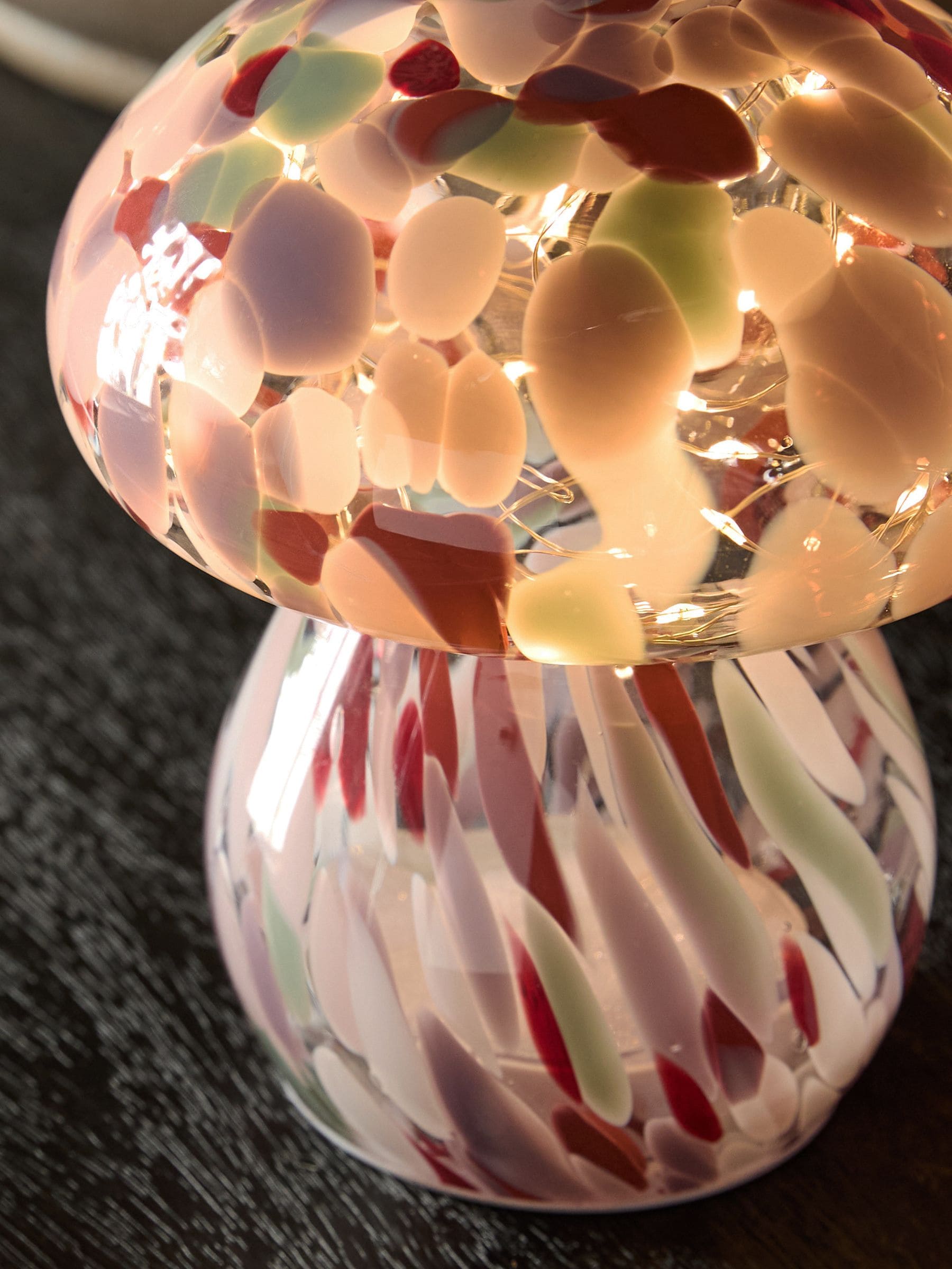 Pink confetti toadstool battery operated feature light 15.5cm, imported from the UK