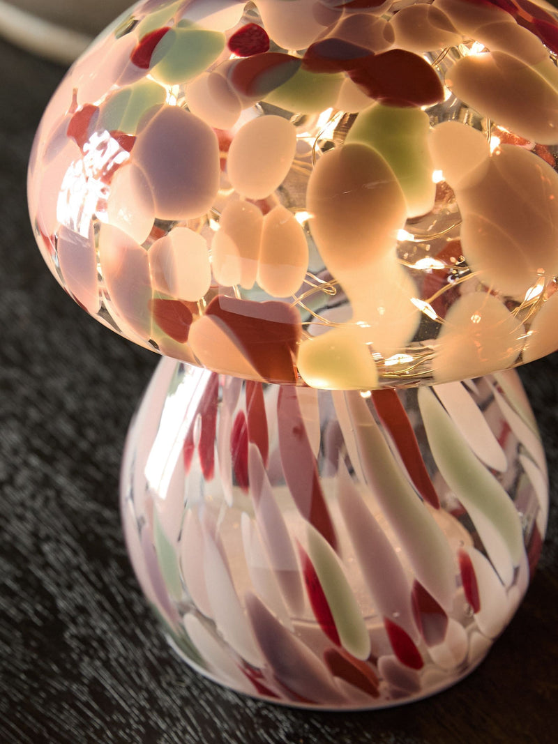 Pink confetti toadstool battery operated feature light 15.5cm, imported from the UK