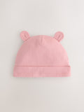 Pink baby beanies 3 pack for 0-18 months, UK version