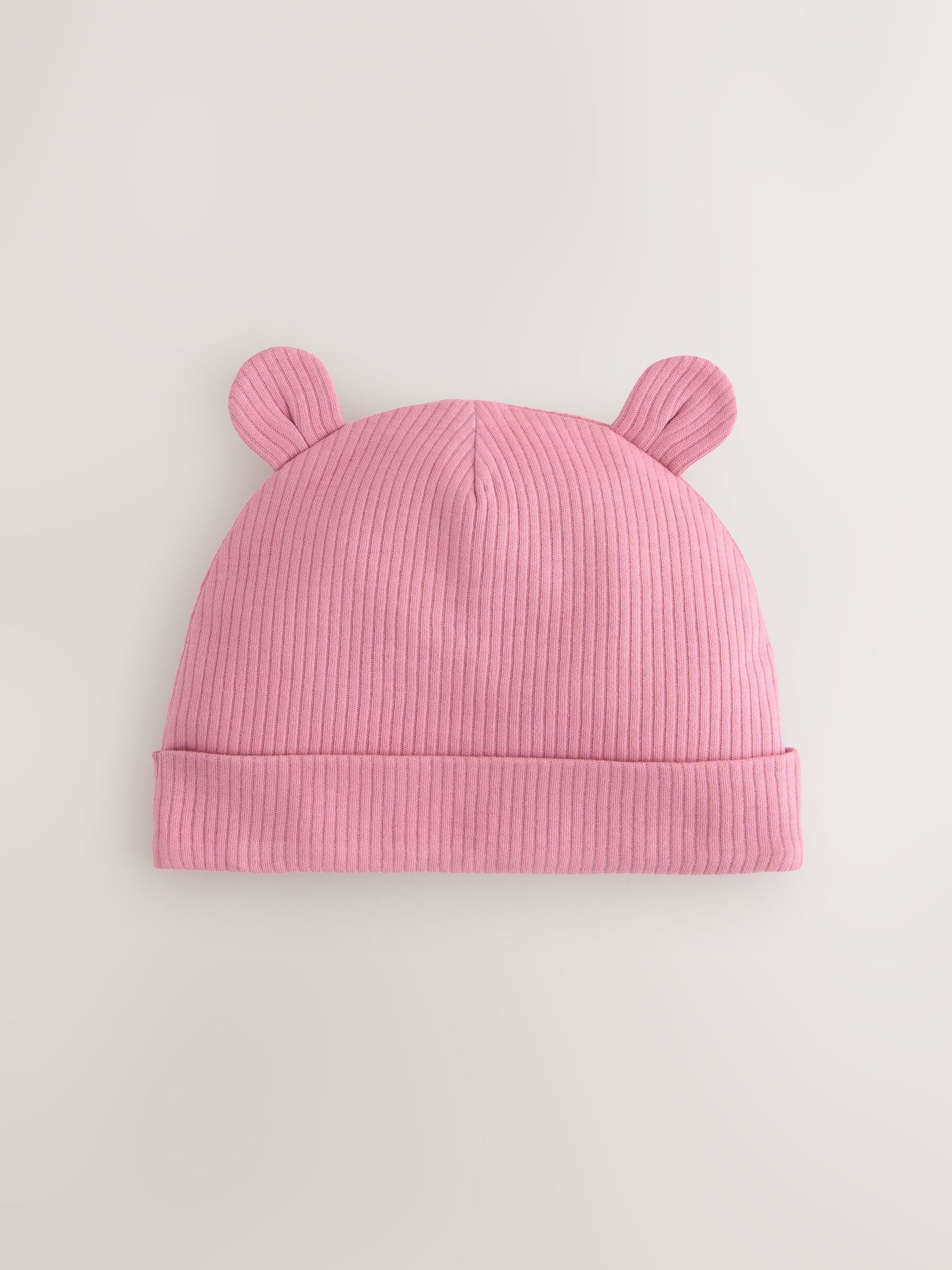 Pink baby beanies 3 pack for 0-18 months, UK version