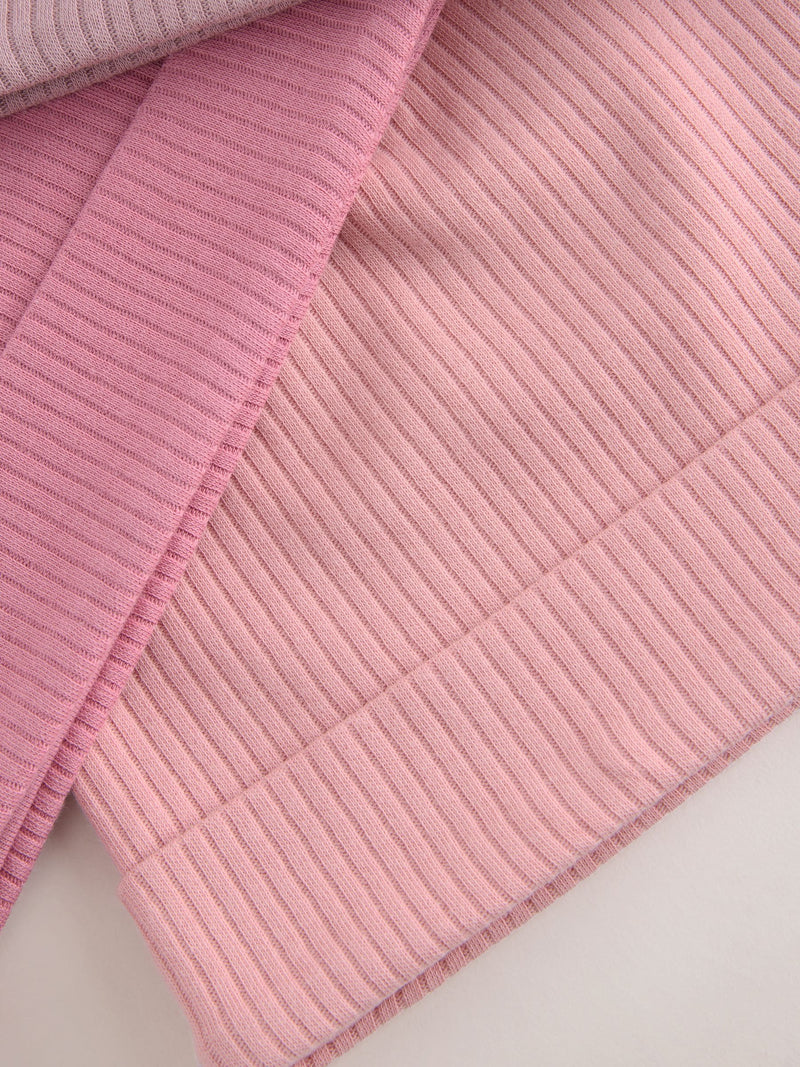 Pink baby beanies 3 pack for 0-18 months, UK version