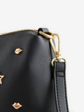Rockett St George Black Icon Stud cross-body bag, imported from the UK