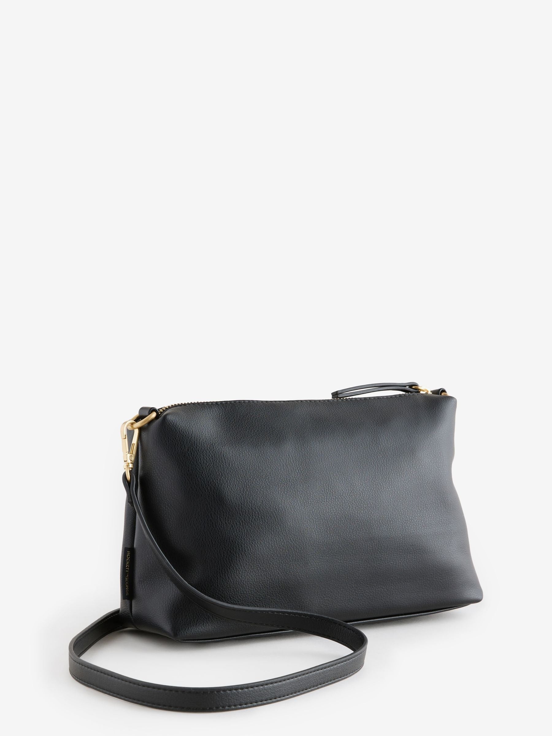 Rockett St George Black Icon Stud cross-body bag, imported from the UK