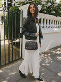 Rockett St George Black Icon Stud cross-body bag, imported from the UK