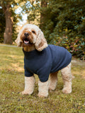 Navy pet fleece 100% polyester, imported from the UK