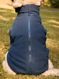 Navy pet fleece 100% polyester, imported from the UK