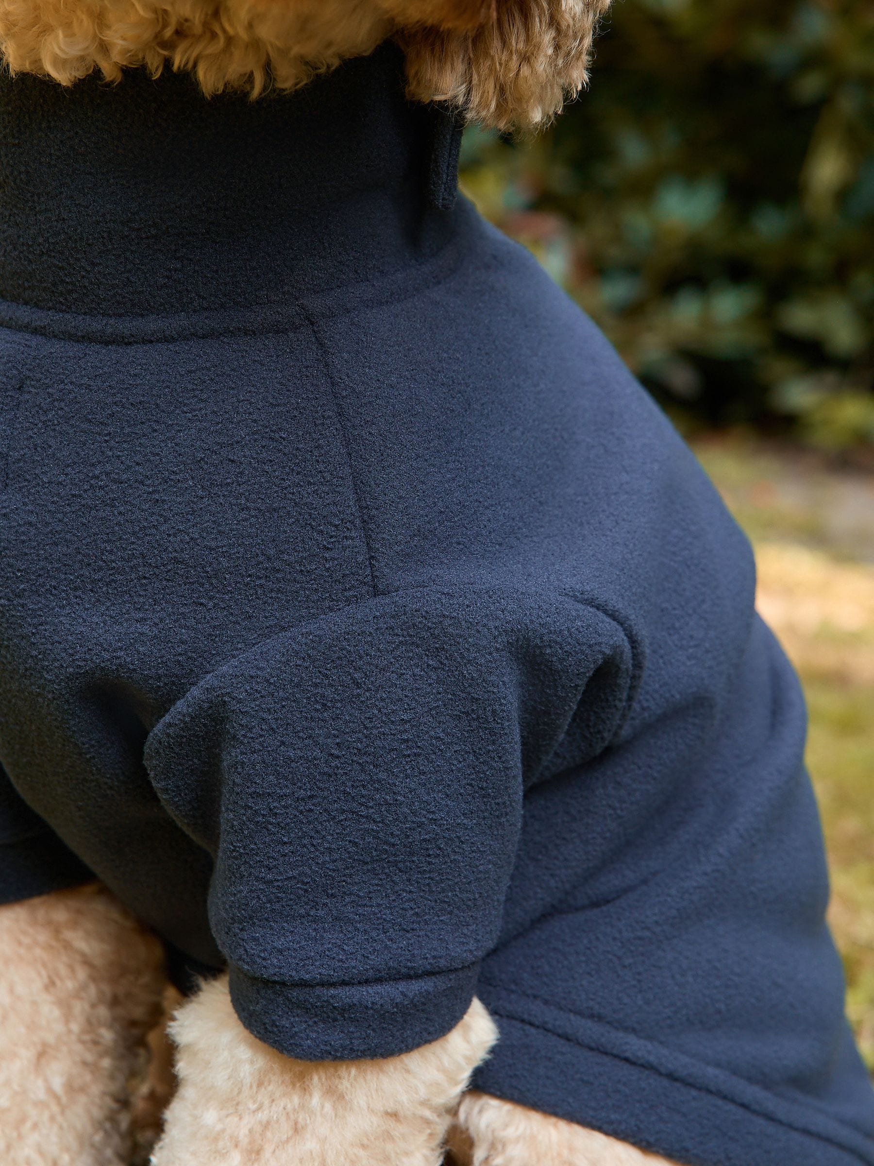 Navy pet fleece 100% polyester, imported from the UK