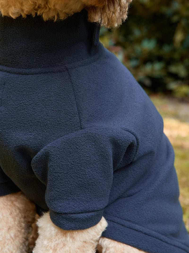 Navy pet fleece 100% polyester, imported from the UK