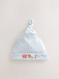 Blue London tie top baby hats 3 pack, UK version