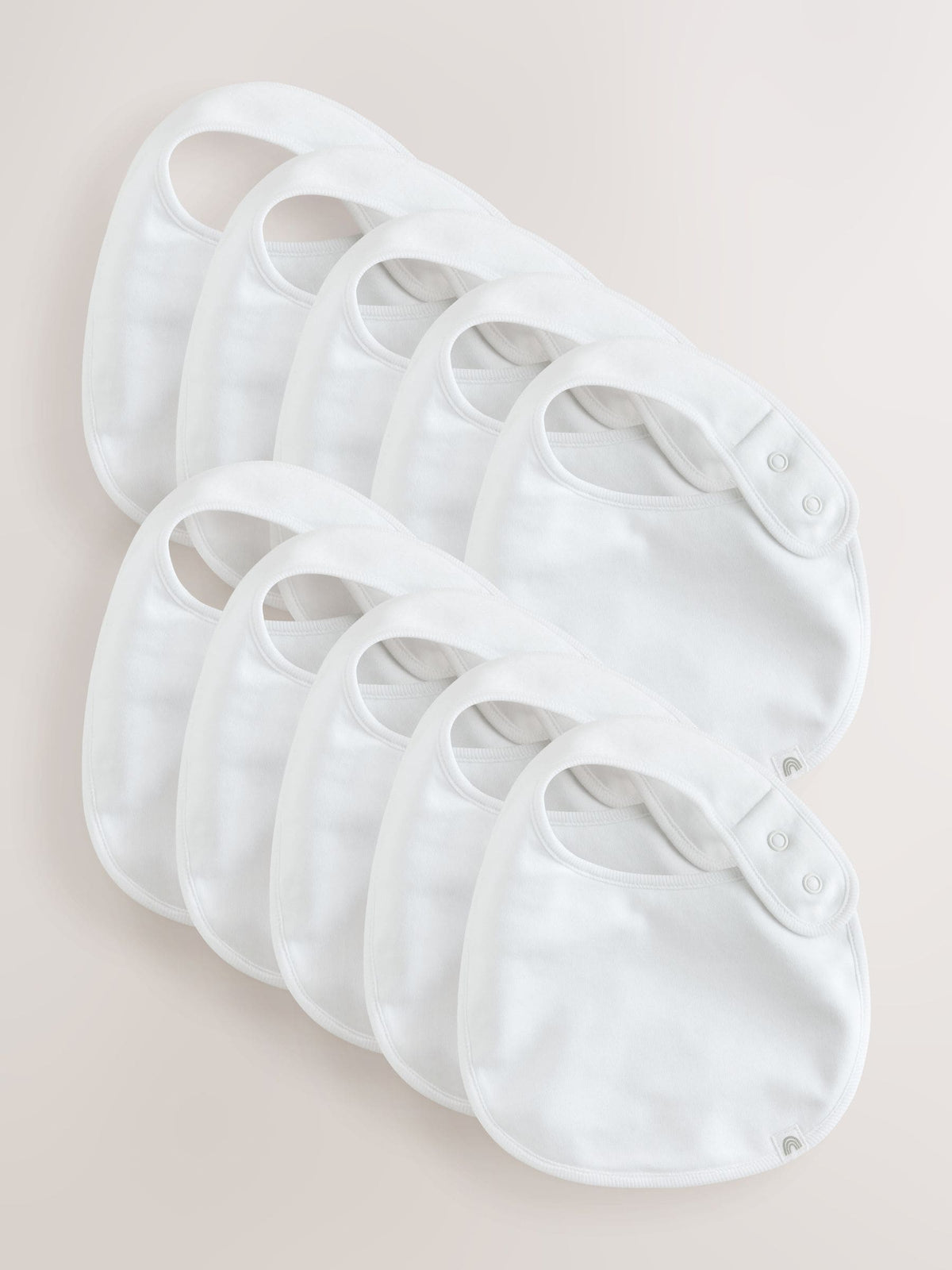 White baby bibs 10 pack (British brand)