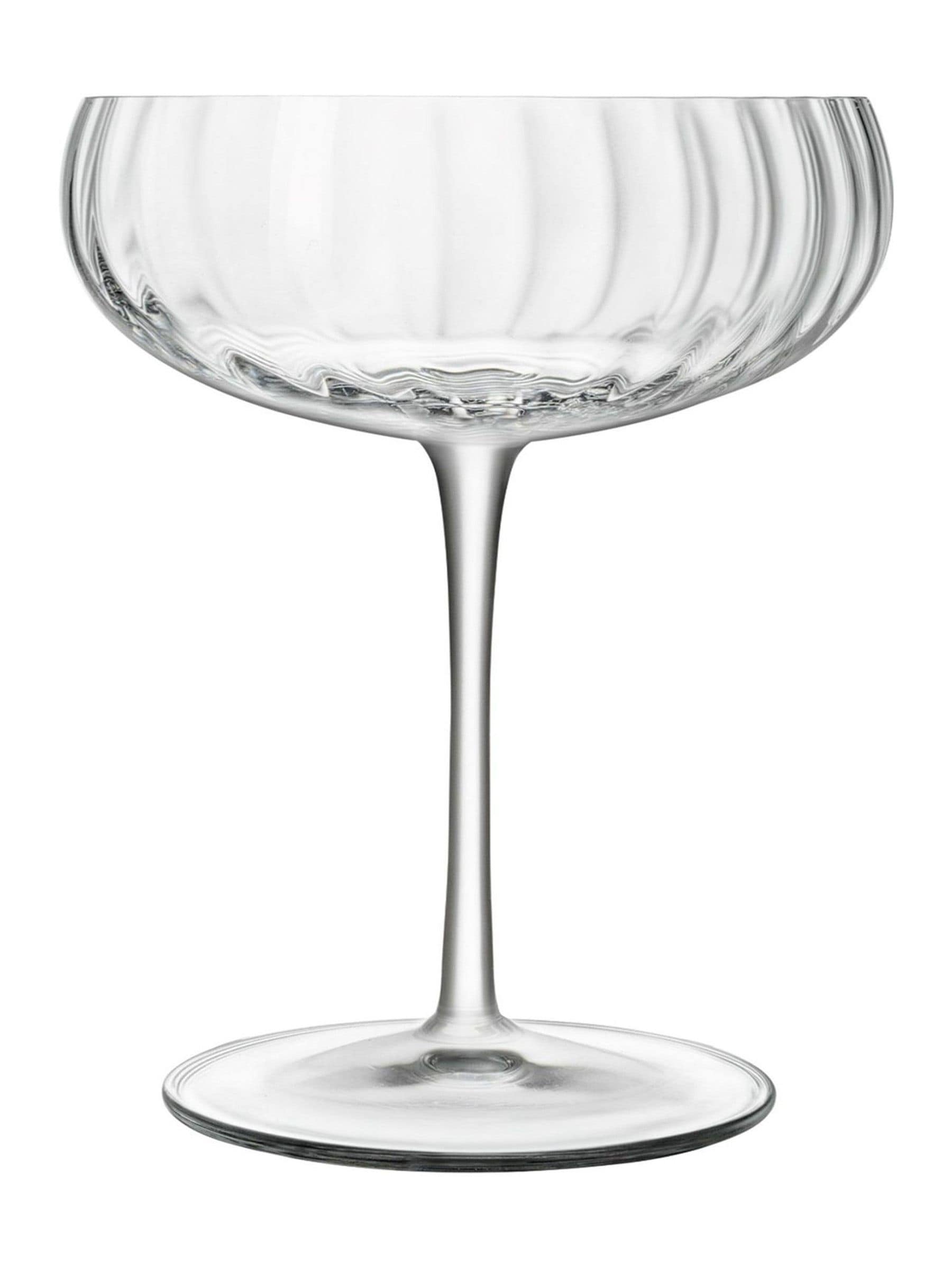 Luigi Bormioli grey Optica champagne glasses set of 4, UK version