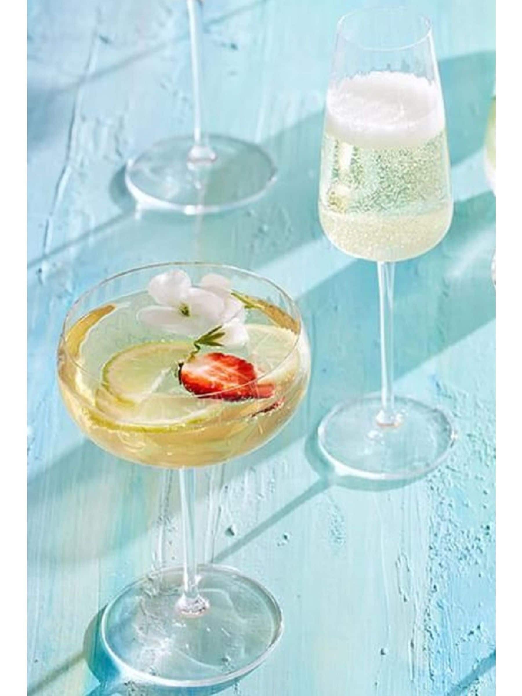 Luigi Bormioli grey Optica champagne glasses set of 4, UK version
