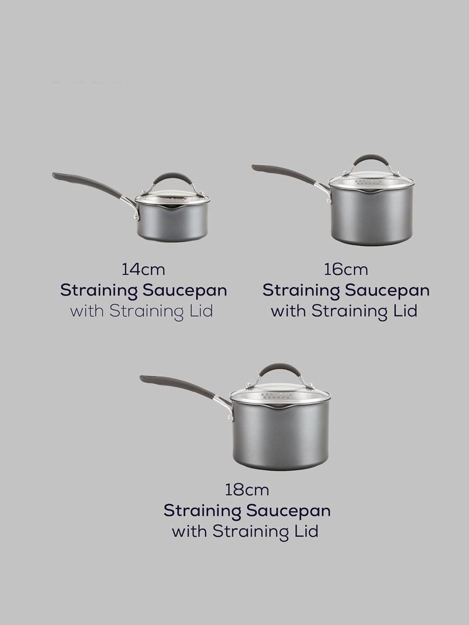 Circulon grey nonstick saucepan set with ScratchDefense - British product