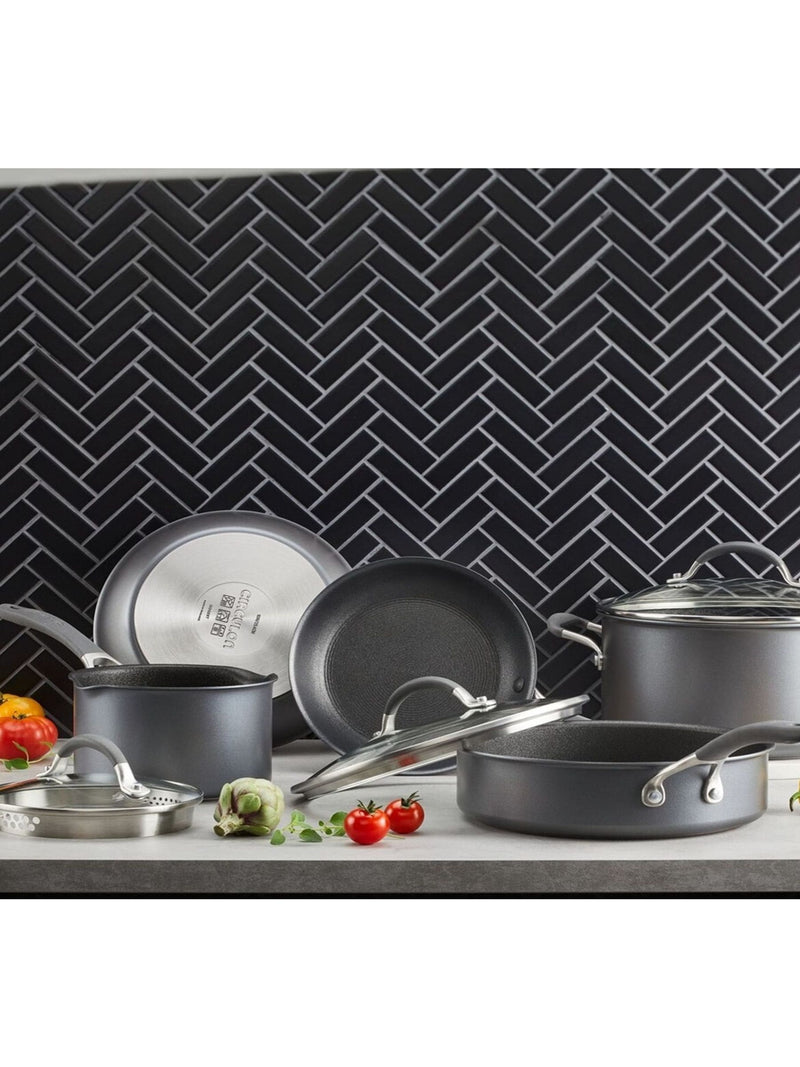 Circulon grey nonstick cookware set with scratch defense, 5 pieces - British product