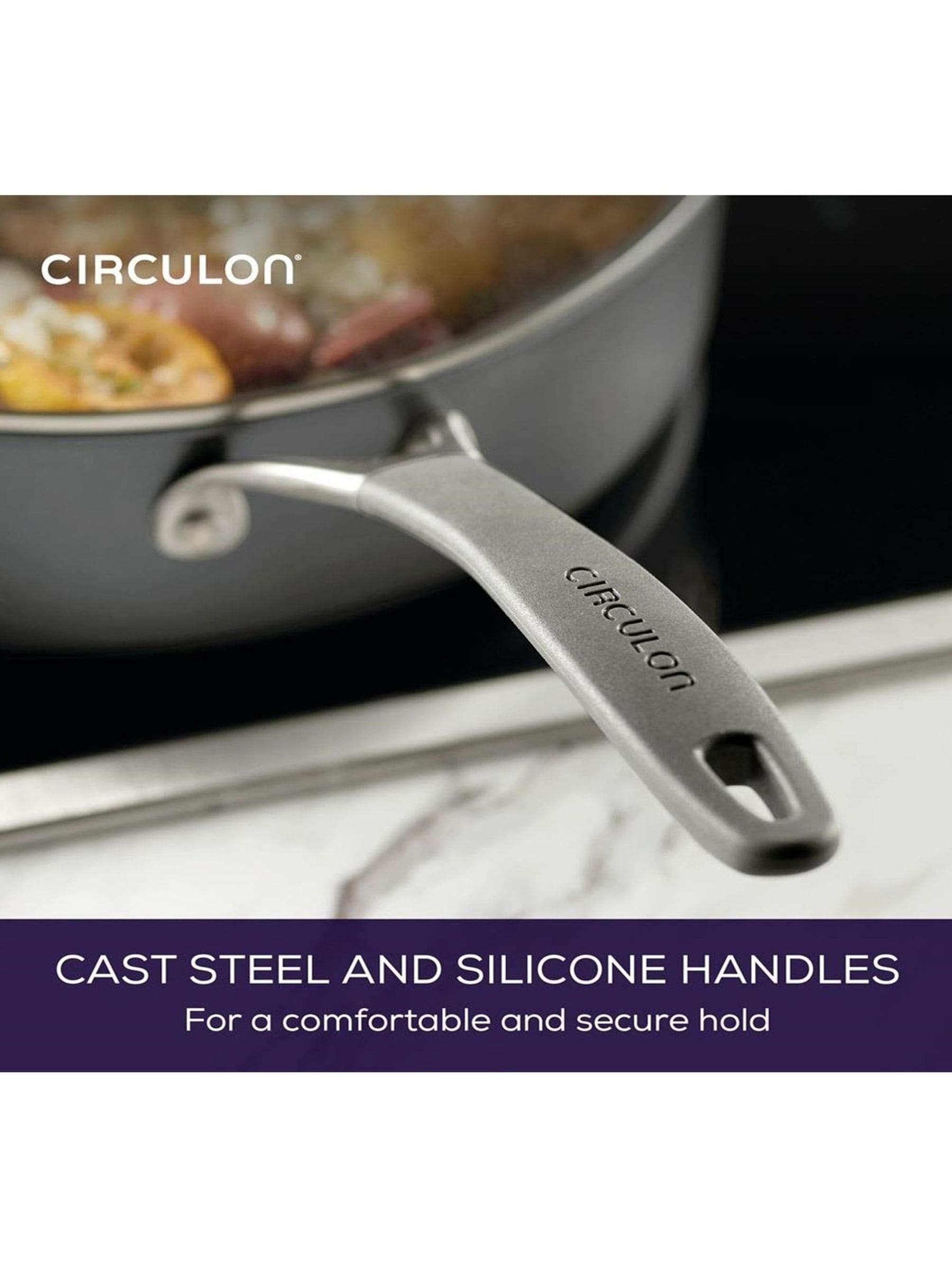 Circulon grey nonstick cookware set with scratch defense, 5 pieces - British product