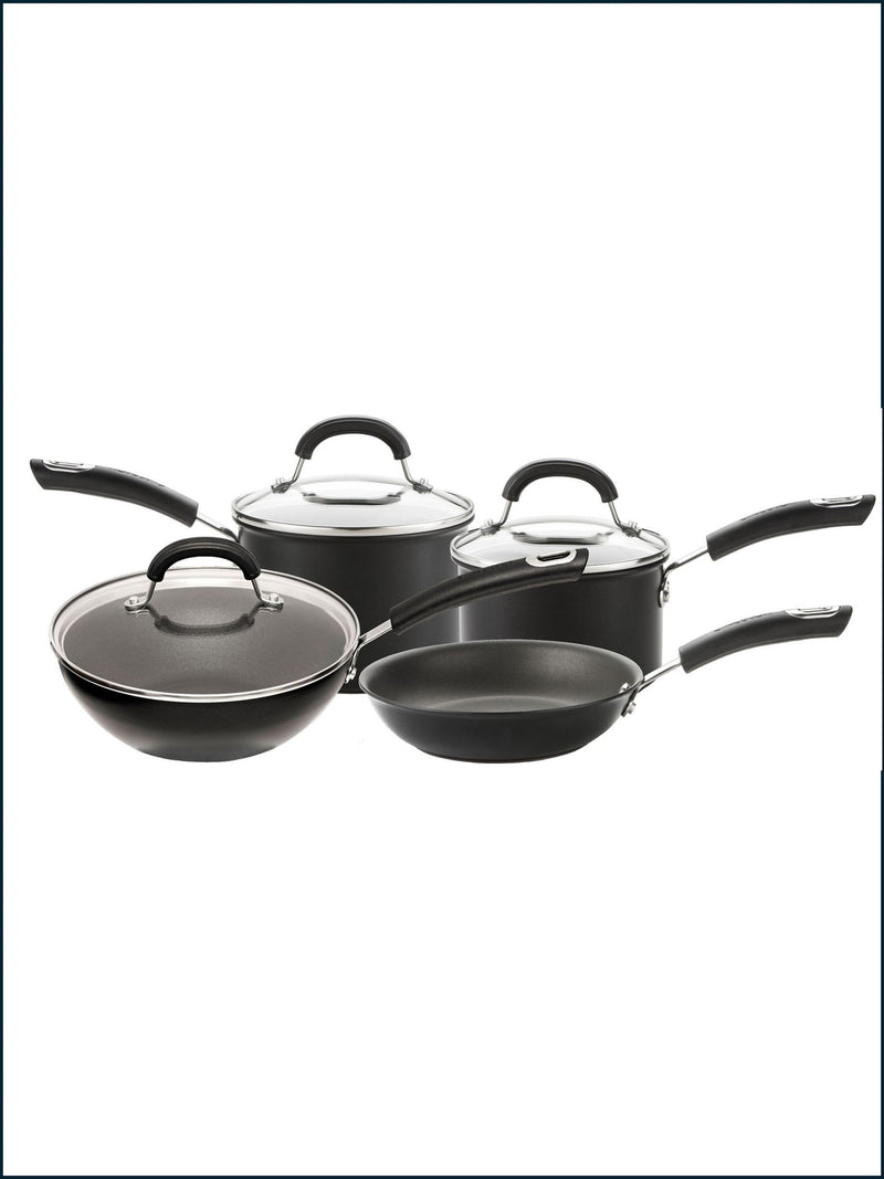 Circulon 4 piece black total hard anodised non stick cookware set - British product