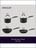 Circulon 4 piece black total hard anodised non stick cookware set - British product