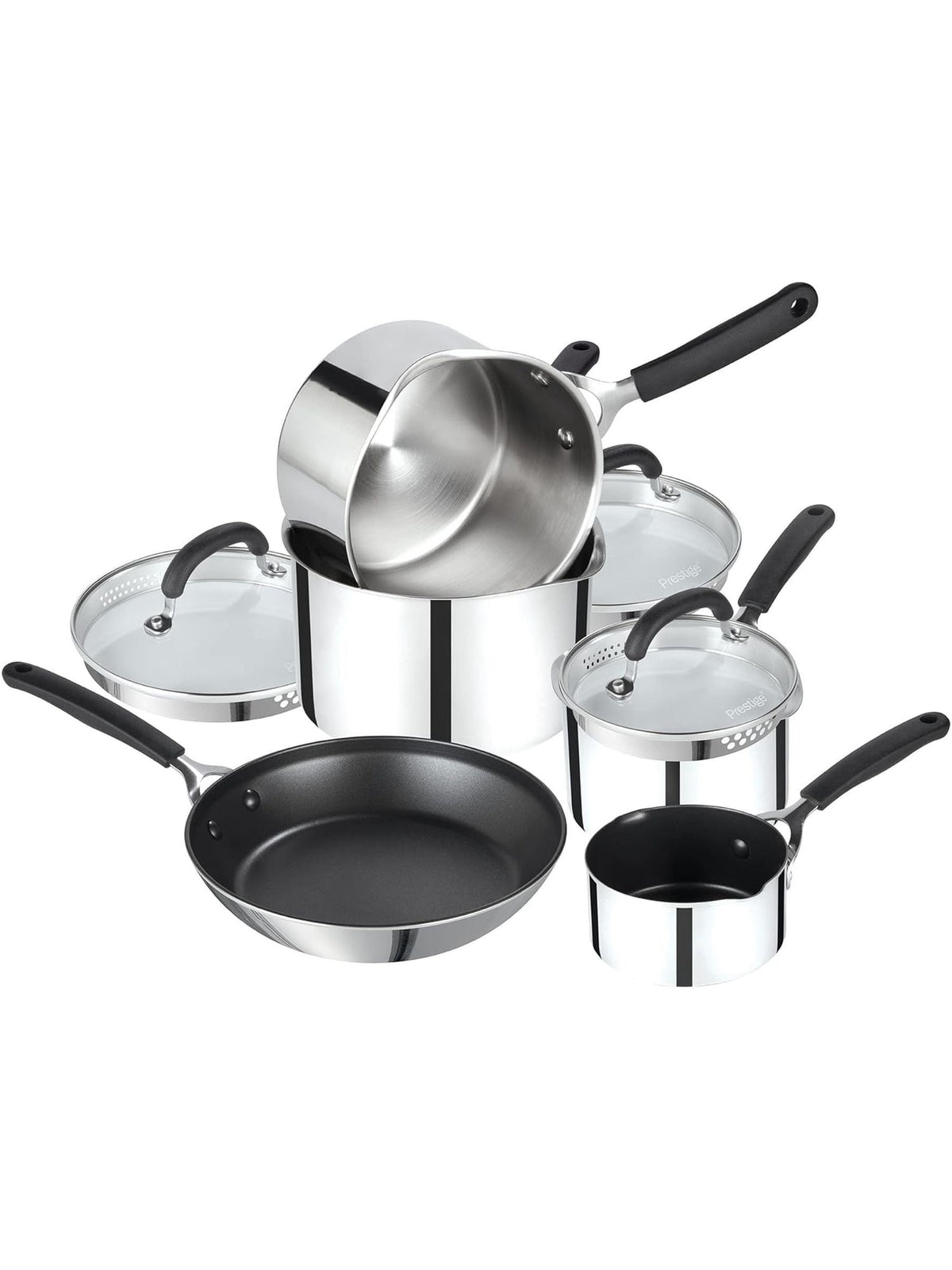 Prestige 5 piece grey cookware set, imported from the UK