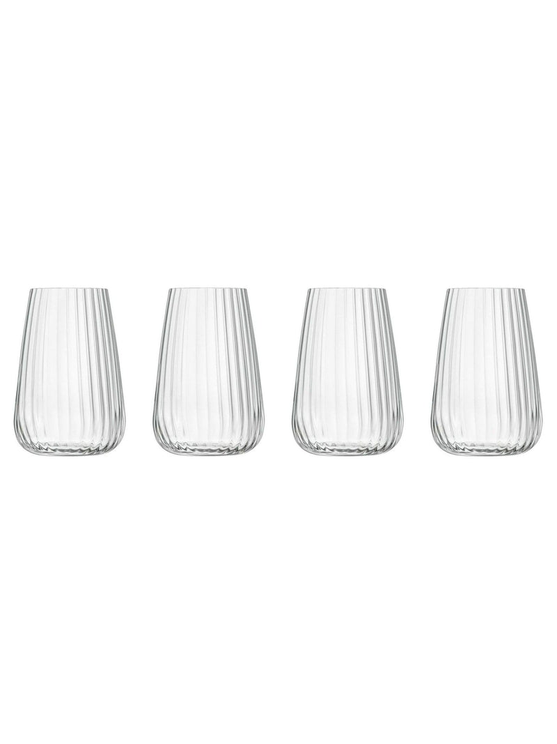 Luigi Bormioli Grey Optica stemless hi ball glasses set of 6, UK version