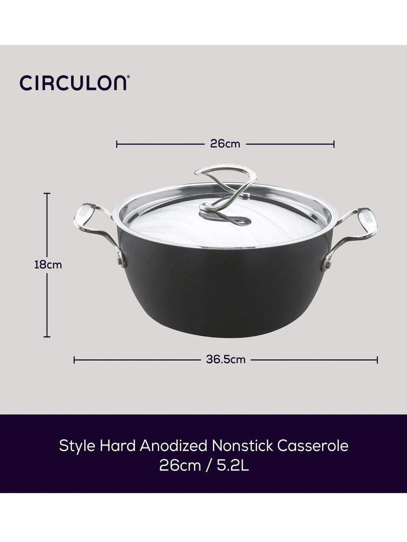Circulon Grey Style deep chefs casserole 26cm - British product
