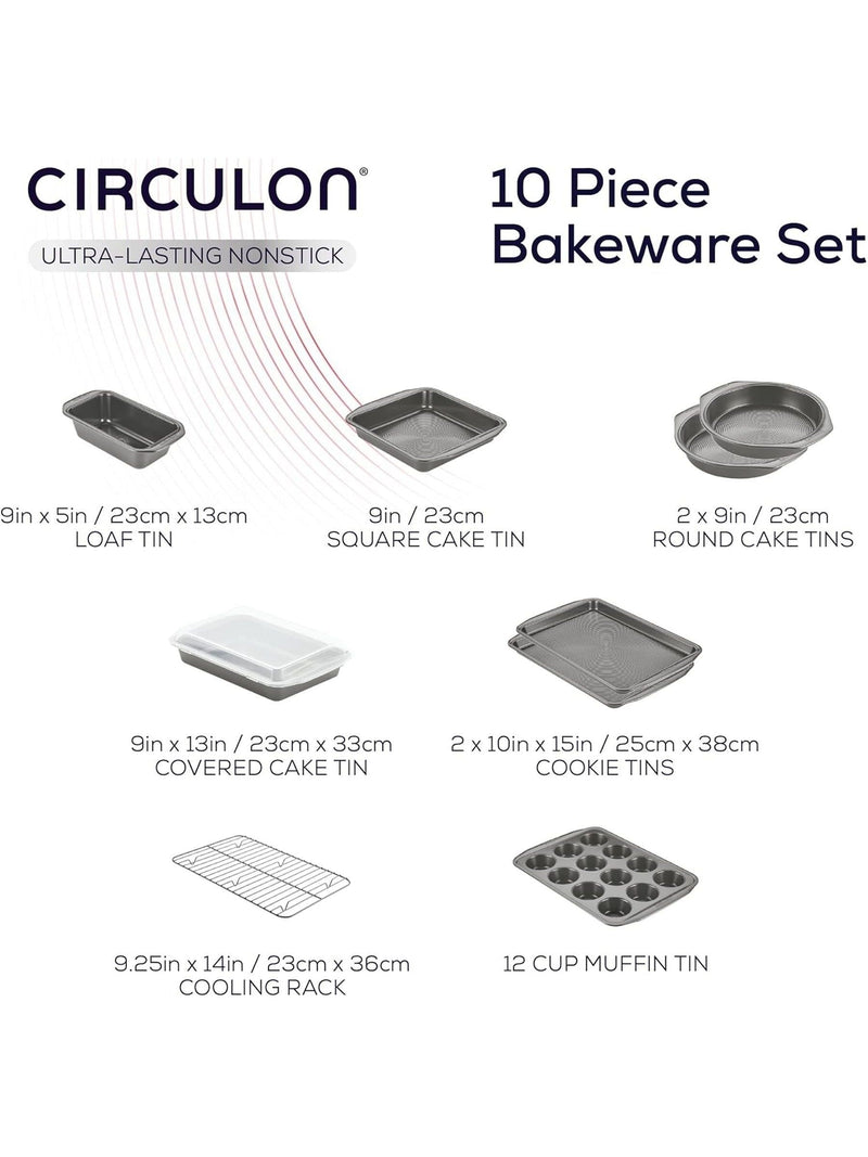 Circulon Grey Momentum 10 piece baking set - British product