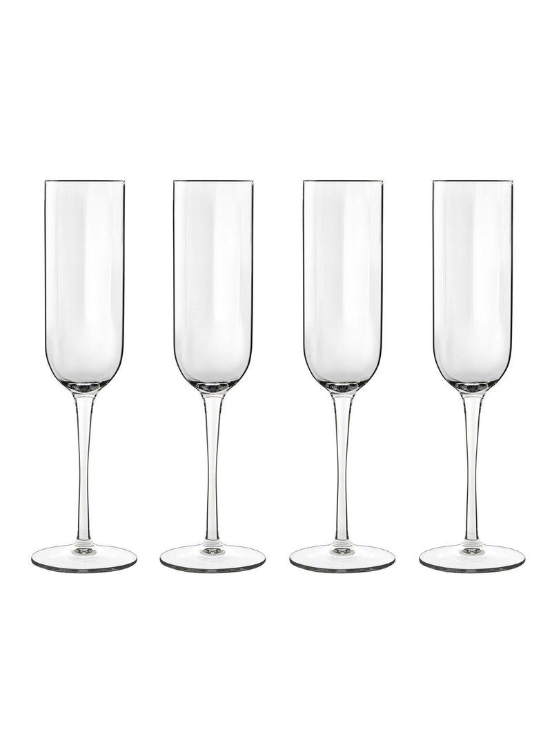 Luigi Bormioli grey jazz flute glasses set of 6 210ml, UK version