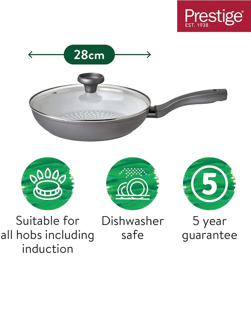 Prestige Grey Earthpan 28cm ceramic fry pan, imported from the UK