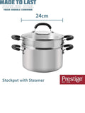 Prestige stockpot steamer pan 24cm stainless steel (British brand)