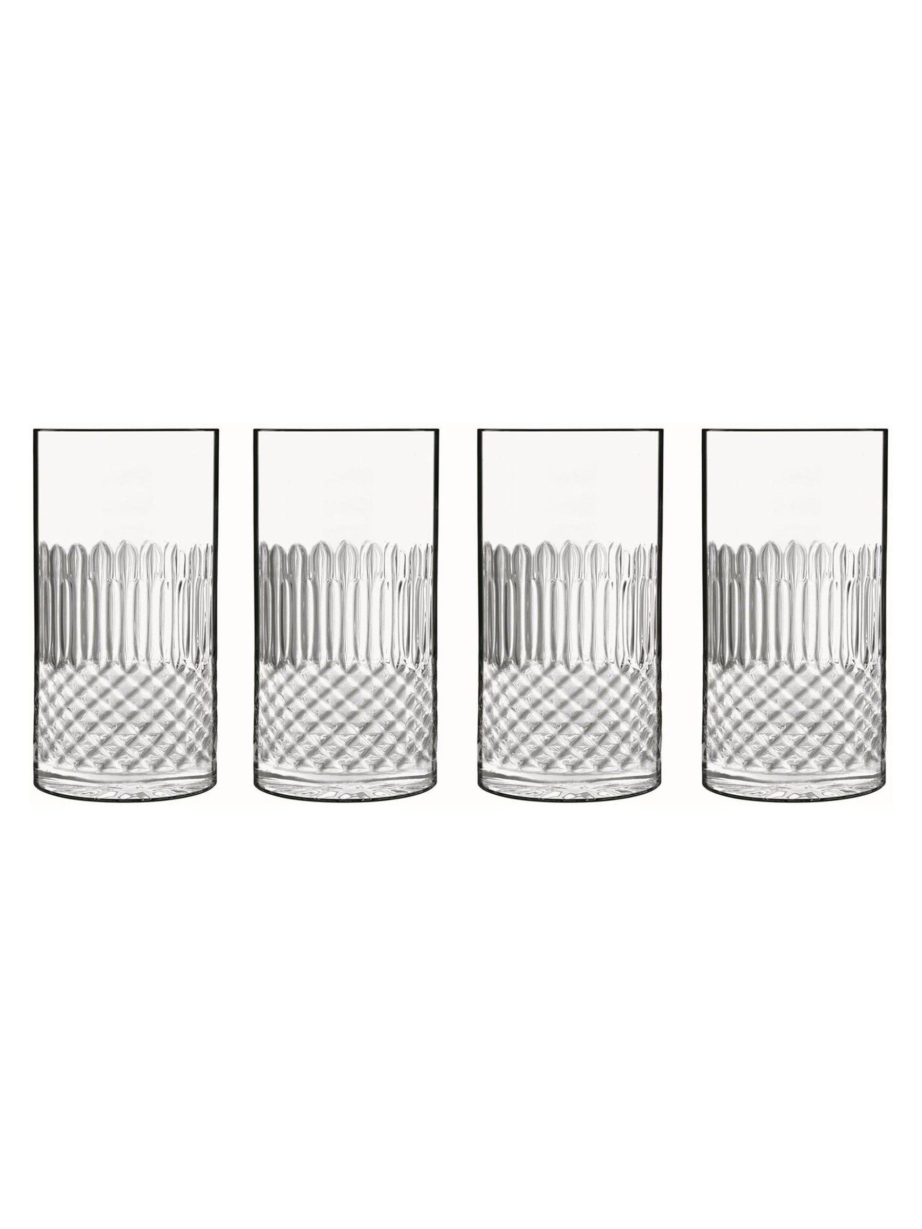 Luigi Bormioli Set of 6 Grey Diamante Hi-Ball Glasses