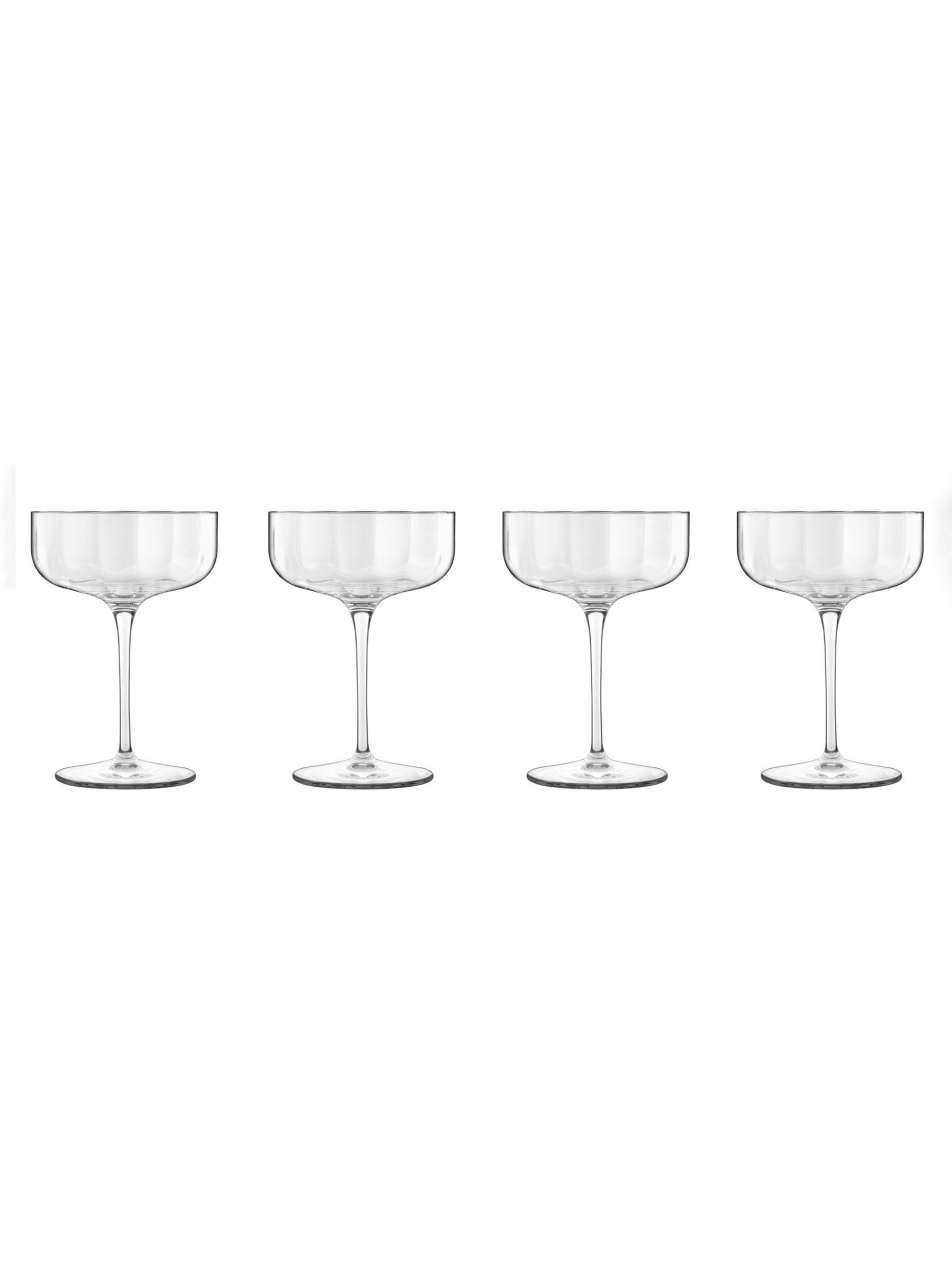 Luigi Bormioli Set of 4 Grey Jazz Cocktail Coupe Glasses