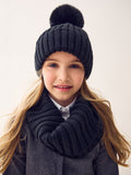 Black Rib Pom Beanie (3mths-16yrs)