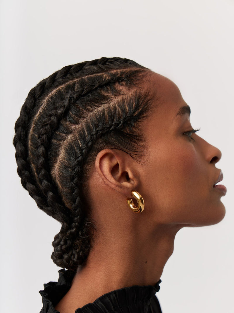 Missoma gold tone chubby medium hoop earrings - British product