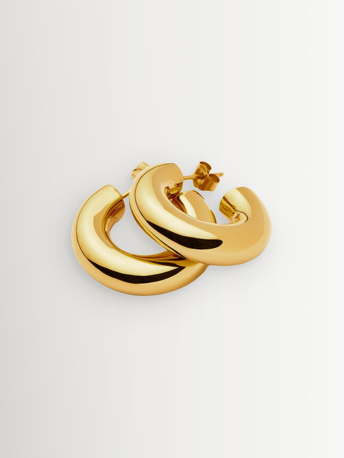 Missoma gold tone chubby medium hoop earrings - British product