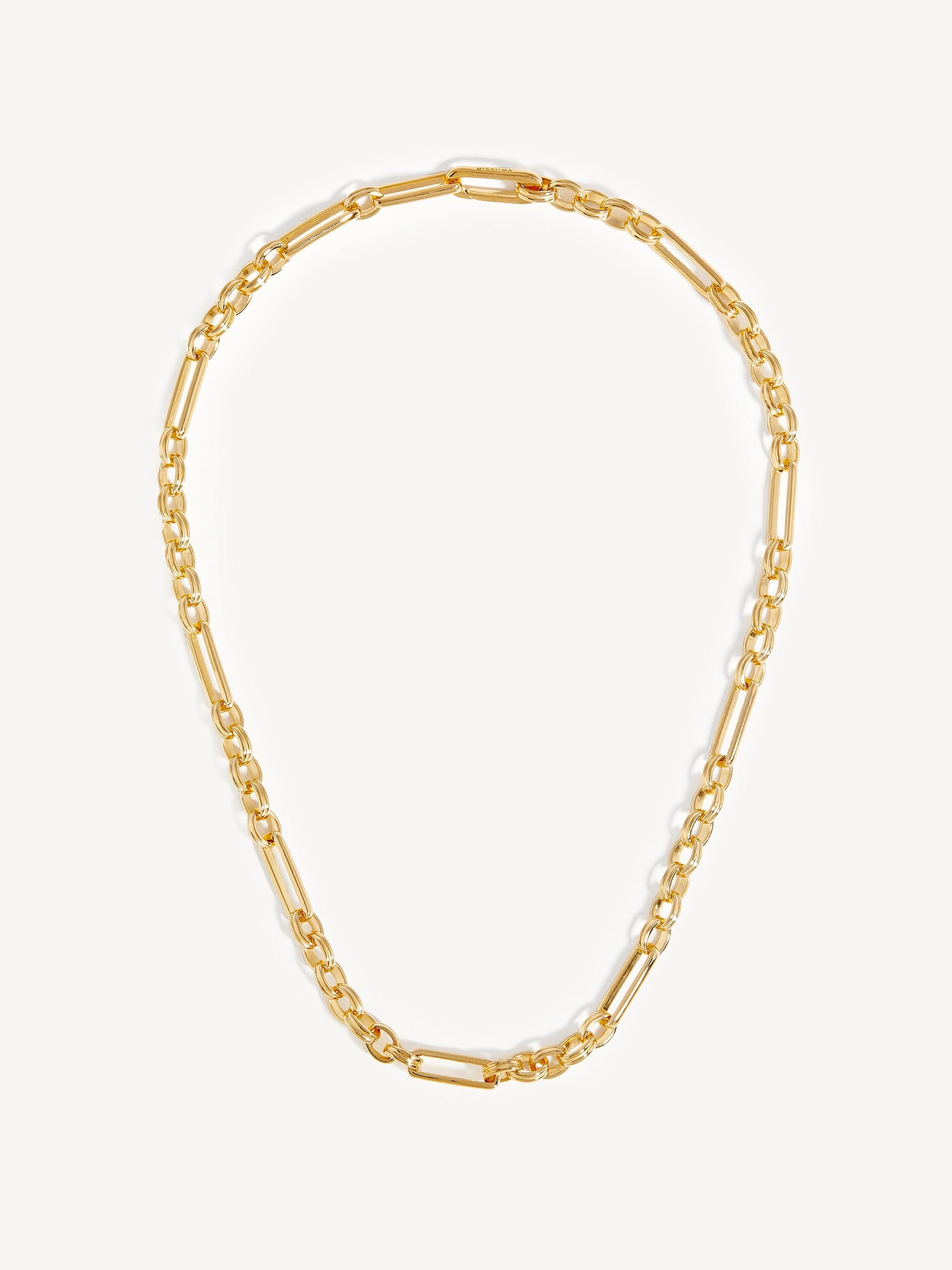 Missoma gold tone axiom chain necklace, imported from the UK