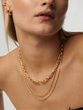 Missoma gold tone axiom chain necklace, imported from the UK