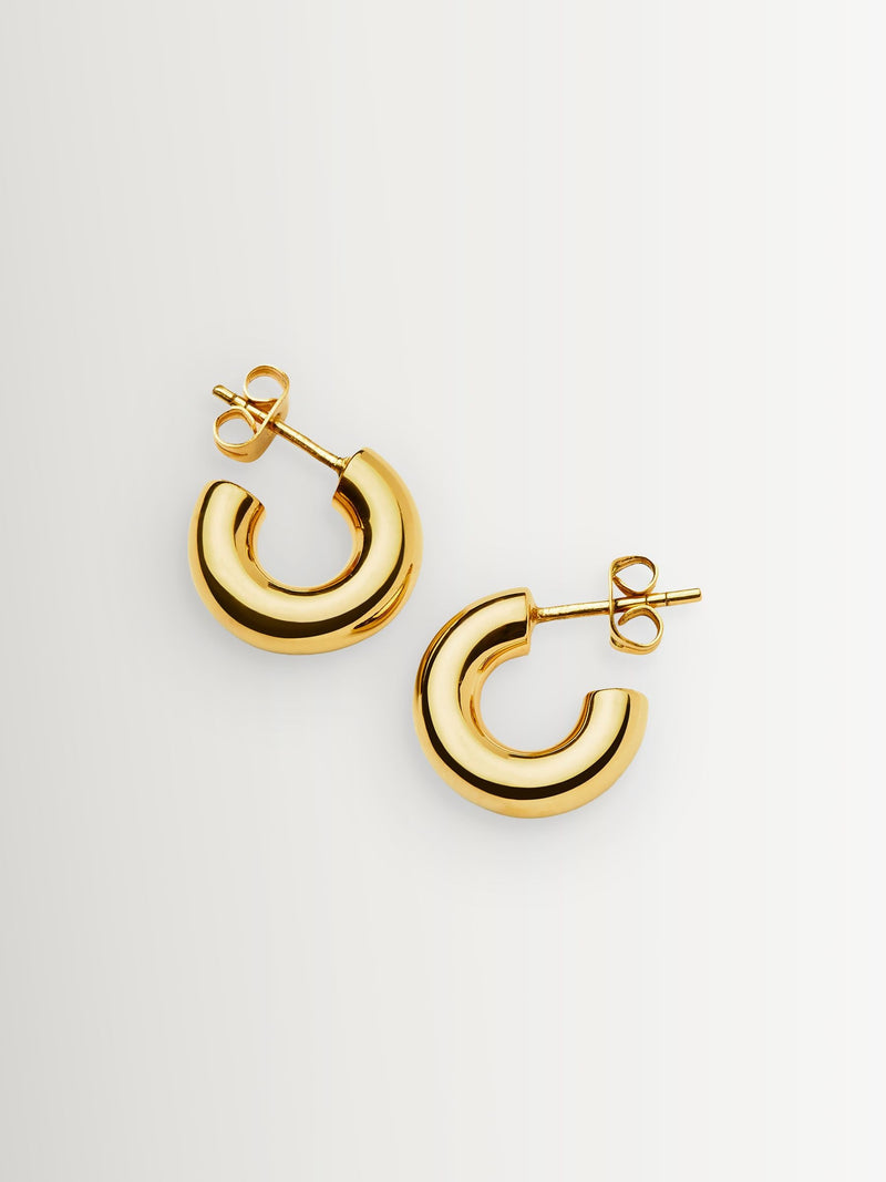 Missoma gold tone chubby mini hoop earrings 18k plated (British brand)