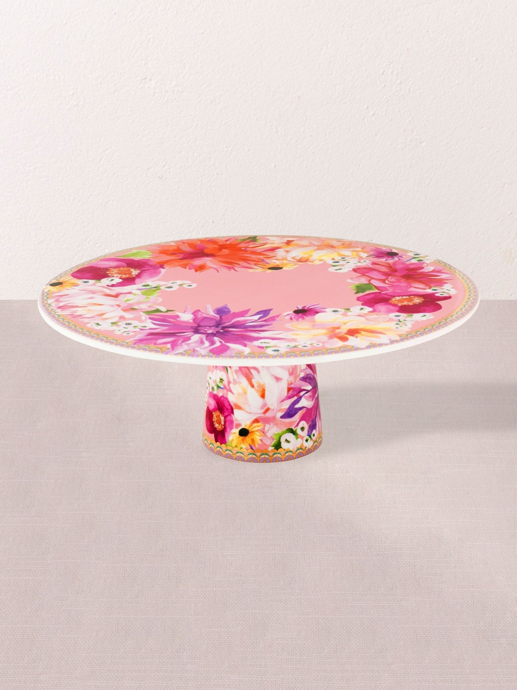 Maxwell & Williams pink floral footed cake stand 28cm (British brand)