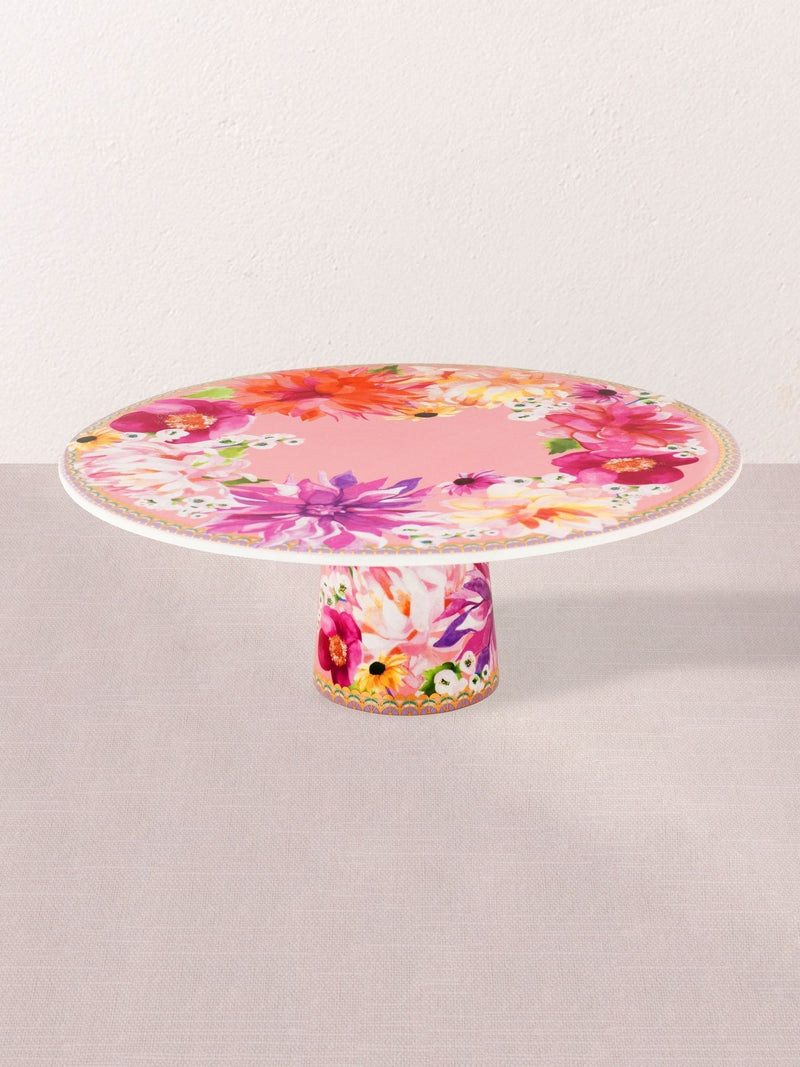 Maxwell & Williams pink floral footed cake stand 28cm (British brand)